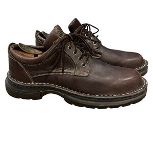 Born Brown Leather Oxfords with Lace-Up Design